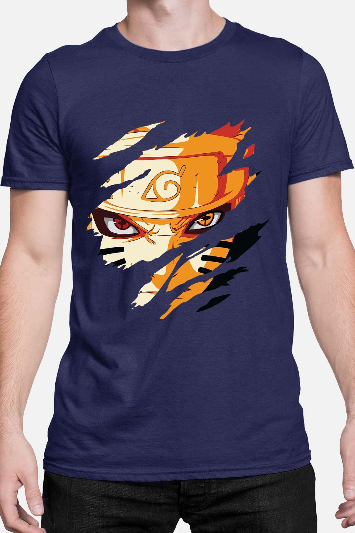 COULEUR:Marine|T-shirt Homme | Tête déchiré Marine
