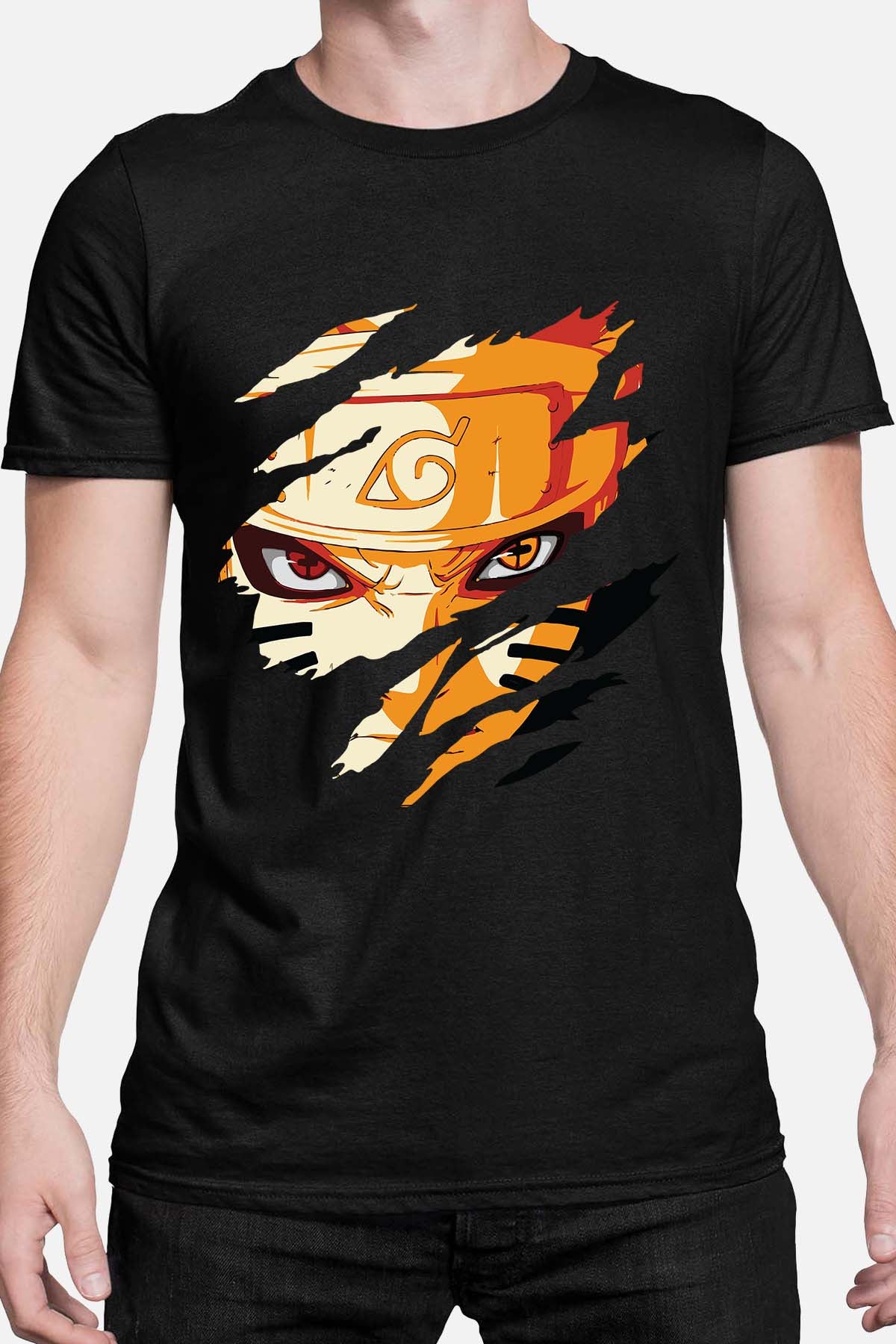 COULEUR:Noir|T-shirt Homme | Tête déchiré Noir