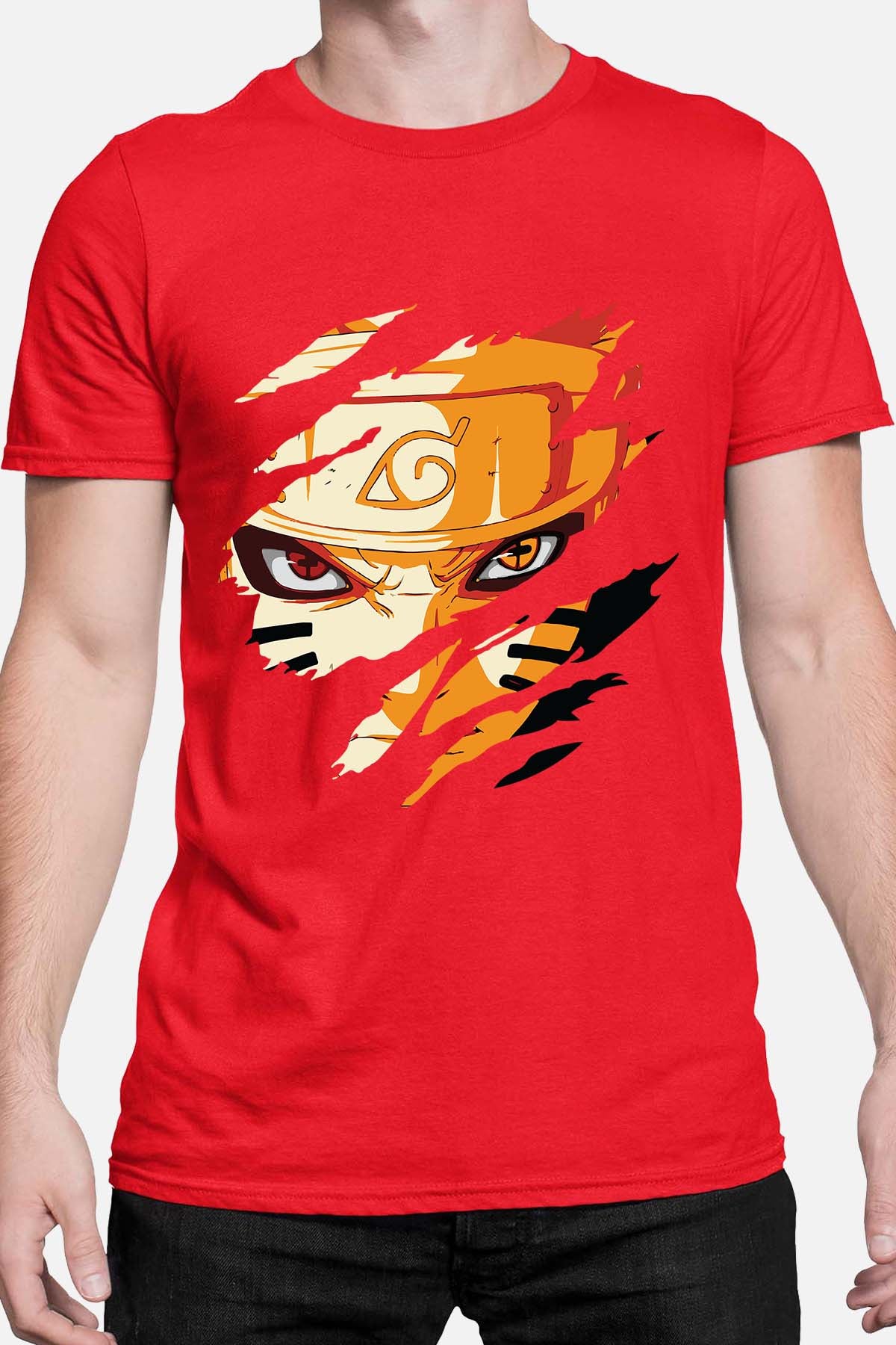 COULEUR:Rouge|T-shirt Homme | Tête déchiré Rouge