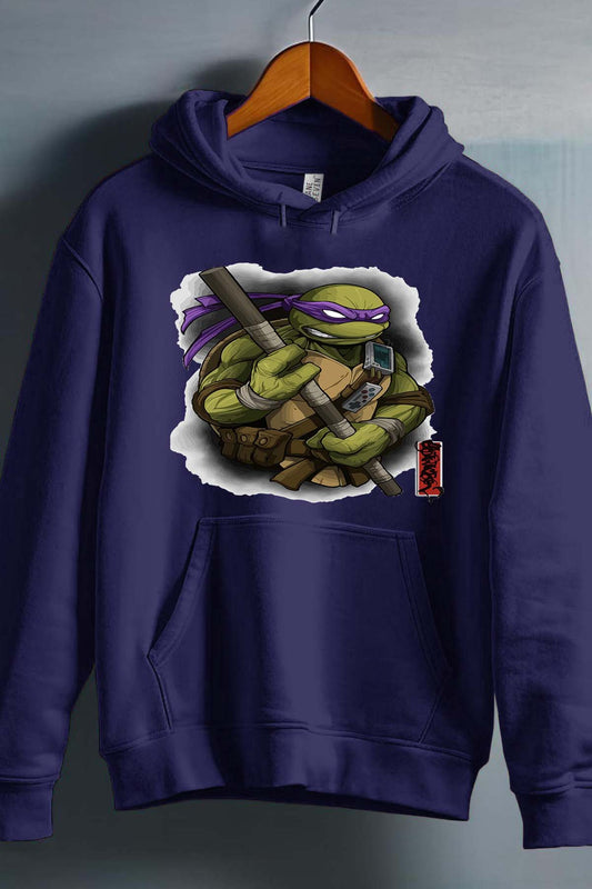 COULEUR:Marine|Sweat Capuche Garçon | Tortue Ninja Violet Marine