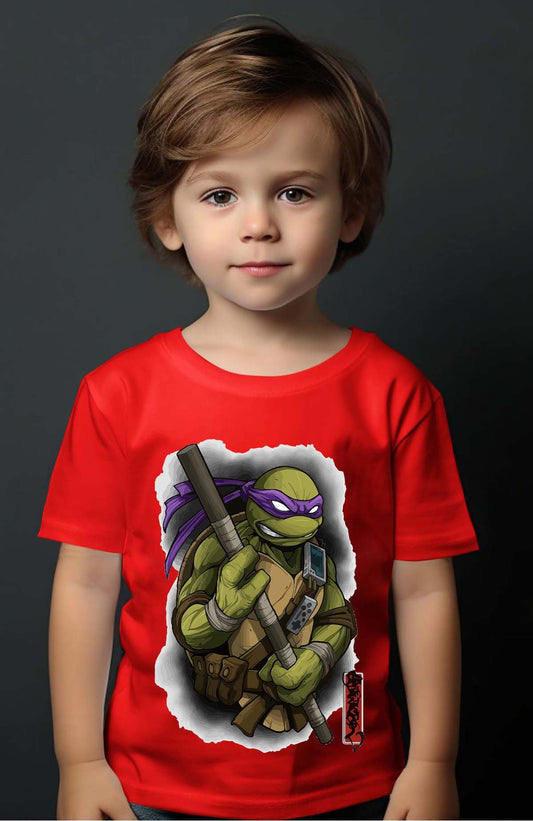 COULEUR:Rouge|T-shirt Garçon | Tortue Ninja Violet Rouge