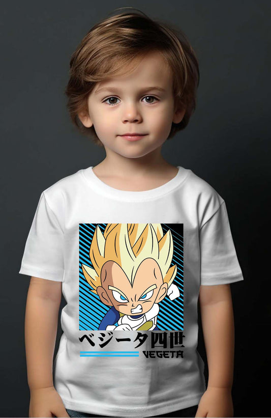 COULEUR:Blanc|T-shirt Garçon | VEGETA CHIBI 01 Blanc