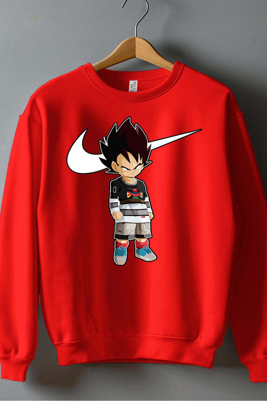 COULEUR:Rouge|Sweat Col Rond Garçon | Vegeta Virgule Rouge