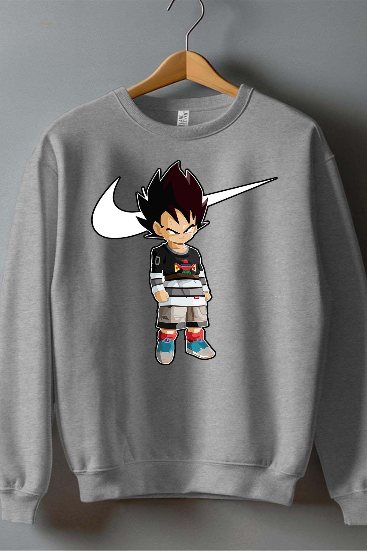 COULEUR:Gris|Sweat Col Rond Homme | Vegeta Virgule Gris