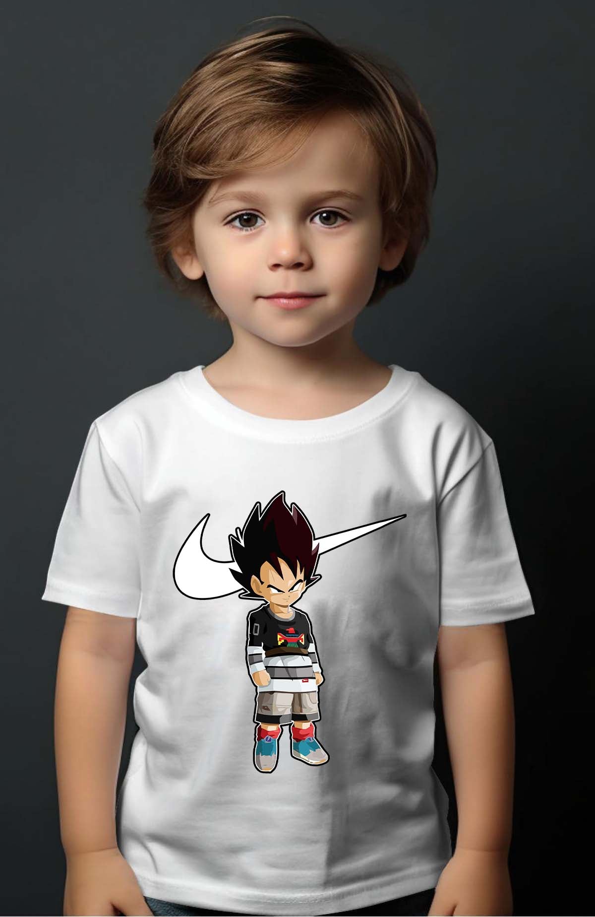 COULEUR:Blanc|T-shirt Garçon | Vegeta Virgule Blanc