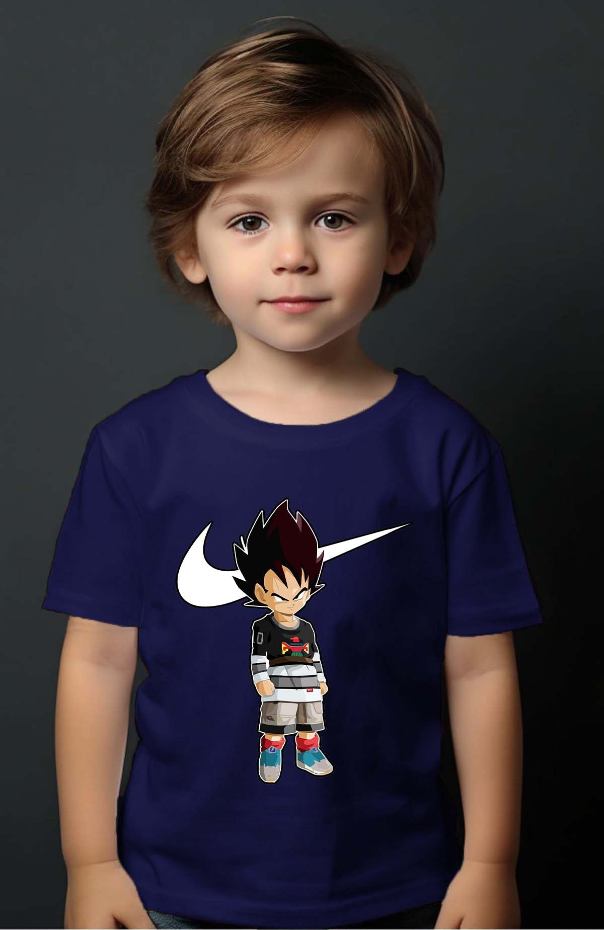 COULEUR:Marine|T-shirt Garçon | Vegeta Virgule Marine