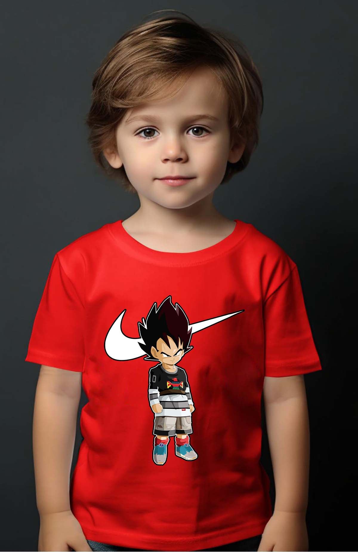 COULEUR:Rouge|T-shirt Garçon | Vegeta Virgule Rouge