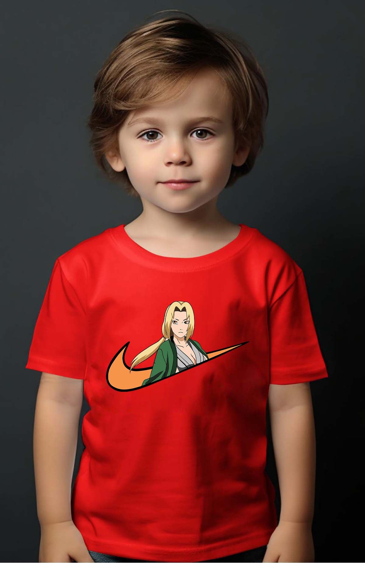 COULEUR:Rouge|T-shirt Garçon | Vigule fille Naruto Rouge