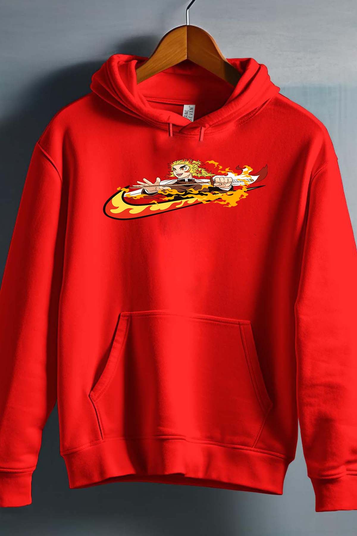 COULEUR:Rouge|Sweat Capuche Garçon | Virgule Slayer Rengoku Rouge