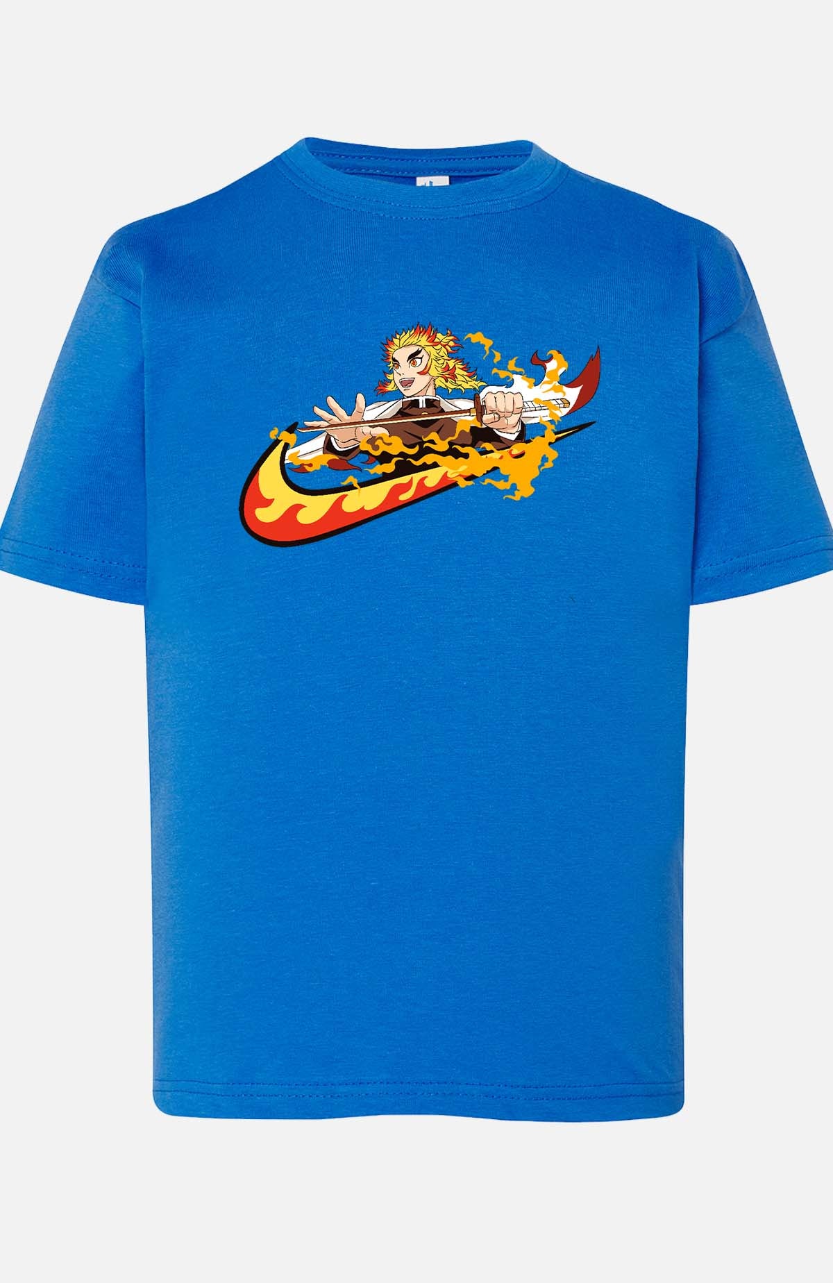 COULEUR:Bleu Roi|T-shirt Garçon | Virgule Slayer Rengoku Bleu Roi