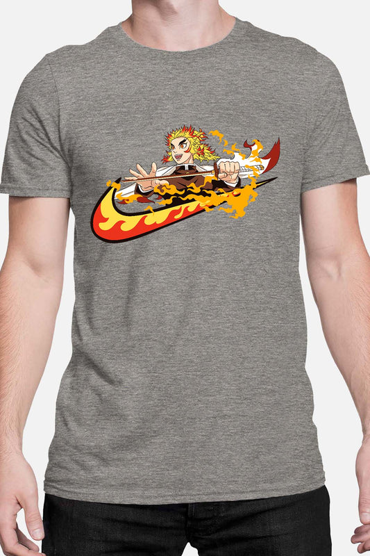 COULEUR:Gris|T-shirt Homme | Virgule Slayer Rengoku Gris