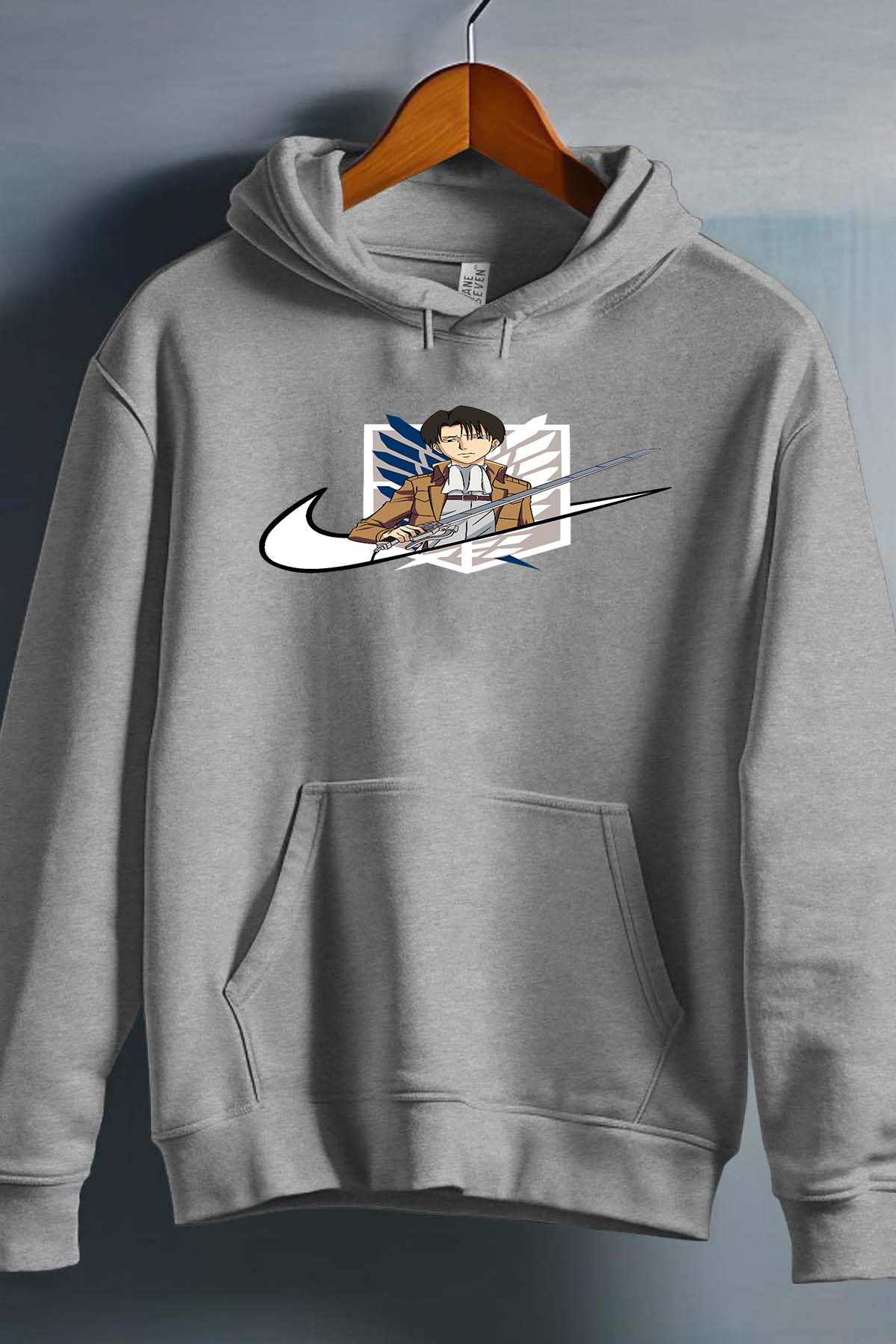 COULEUR:Gris|Sweat Capuche Garçon | Virgule Titan Levi Gris