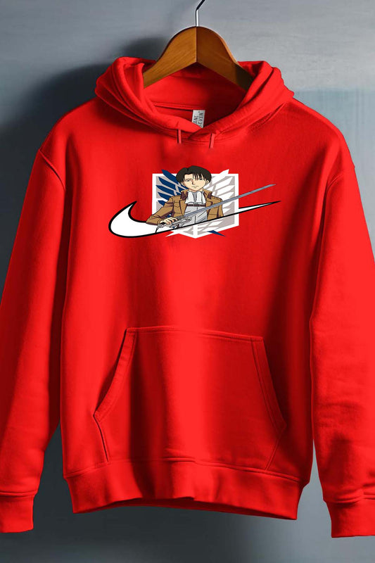 COULEUR:Rouge|Sweat Capuche Garçon | Virgule Titan Levi Rouge