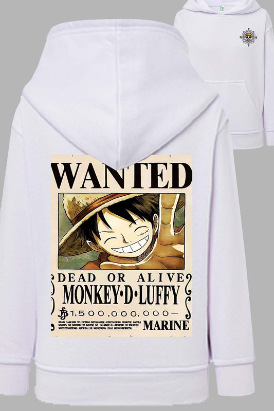 COULEUR:Blanc|Sweat Capuche Garçon | Wanted Monkey D Blanc