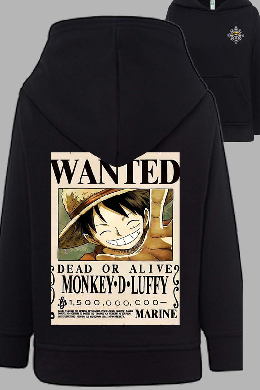 COULEUR:Noir|Sweat Capuche Homme | Wanted Monkey D Noir