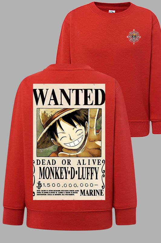 COULEUR:Rouge|Sweat Col Rond Garçon | Wanted Monkey D Rouge