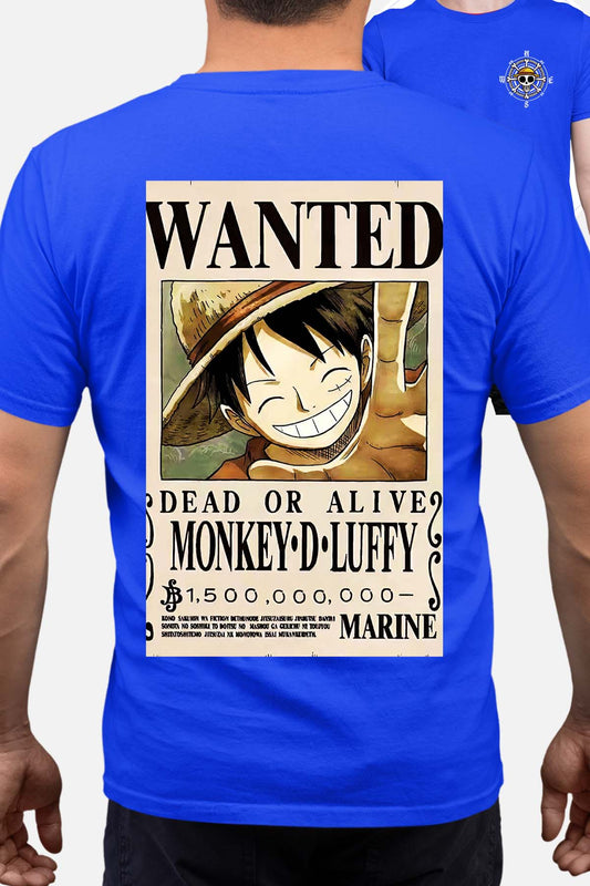 COULEUR:Bleu Roi|T-shirt Homme | Wanted Monkey D Bleu Roi