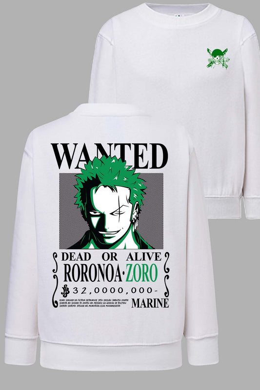 COULEUR:Blanc|Sweat Col Rond Homme | Wanted Roronoa Blanc