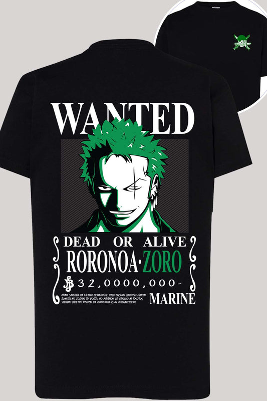 COULEUR:Noir|T-shirt Garçon | Wanted Roronoa Noir