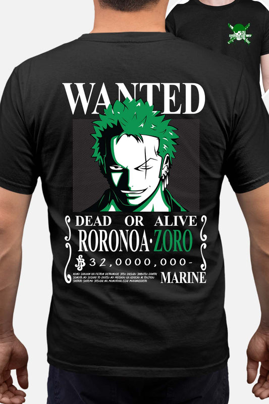 COULEUR:Noir|T-shirt Homme | Wanted Roronoa Noir