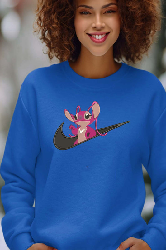 COULEUR:Bleu Roi|Sweat Col Rond Femme | angel nike Bleu Roi