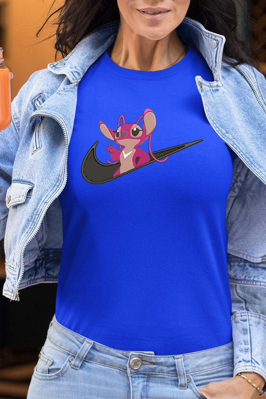 COULEUR:Bleu Roi|T-shirt Femme | angel nike Bleu Roi