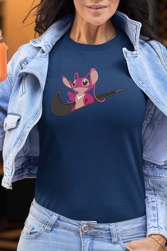 COULEUR:Marine|T-shirt Femme | angel nike Marine
