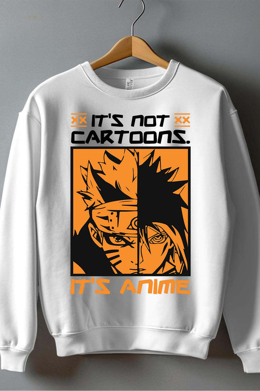 COULEUR:Blanc|Sweat Col Rond Garçon | anime naruto NOIR Blanc