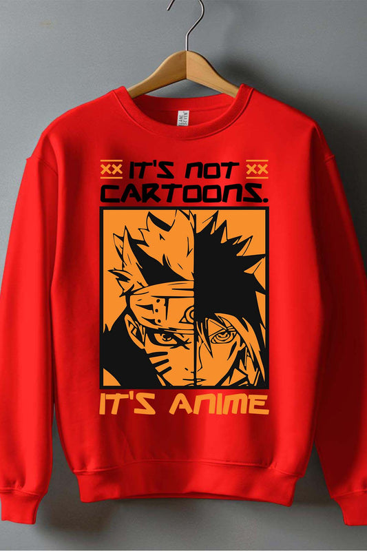 COULEUR:Rouge|Sweat Col Rond Garçon | anime naruto NOIR Rouge