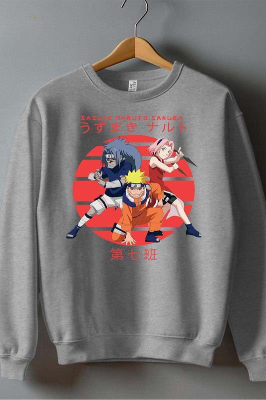 COULEUR:Gris|Sweat Col Rond Garçon | attack 3 amis Gris