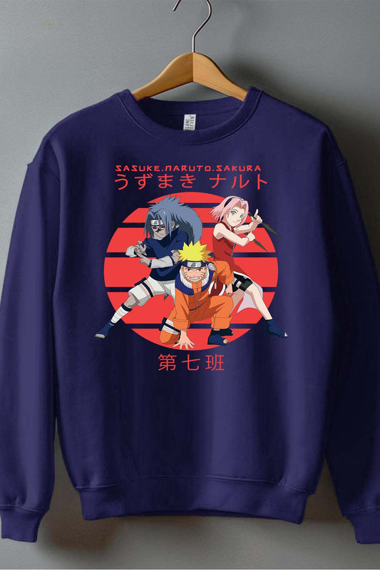 COULEUR:Marine|Sweat Col Rond Garçon | attack 3 amis Marine
