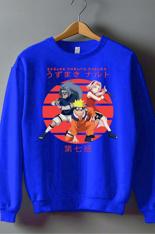 COULEUR:Bleu Roi|Sweat Col Rond Homme | attack 3 amis Bleu Roi