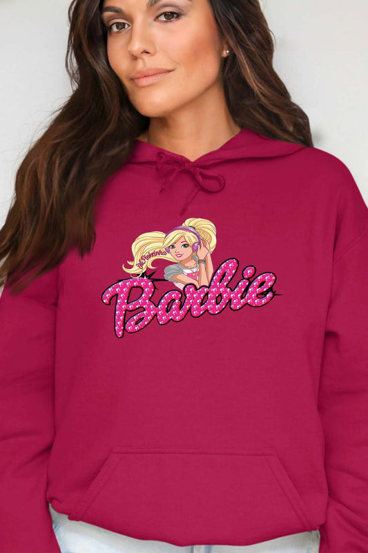 COULEUR:Bordeaux|Sweat Capuche Femme | barbie Music Bordeaux