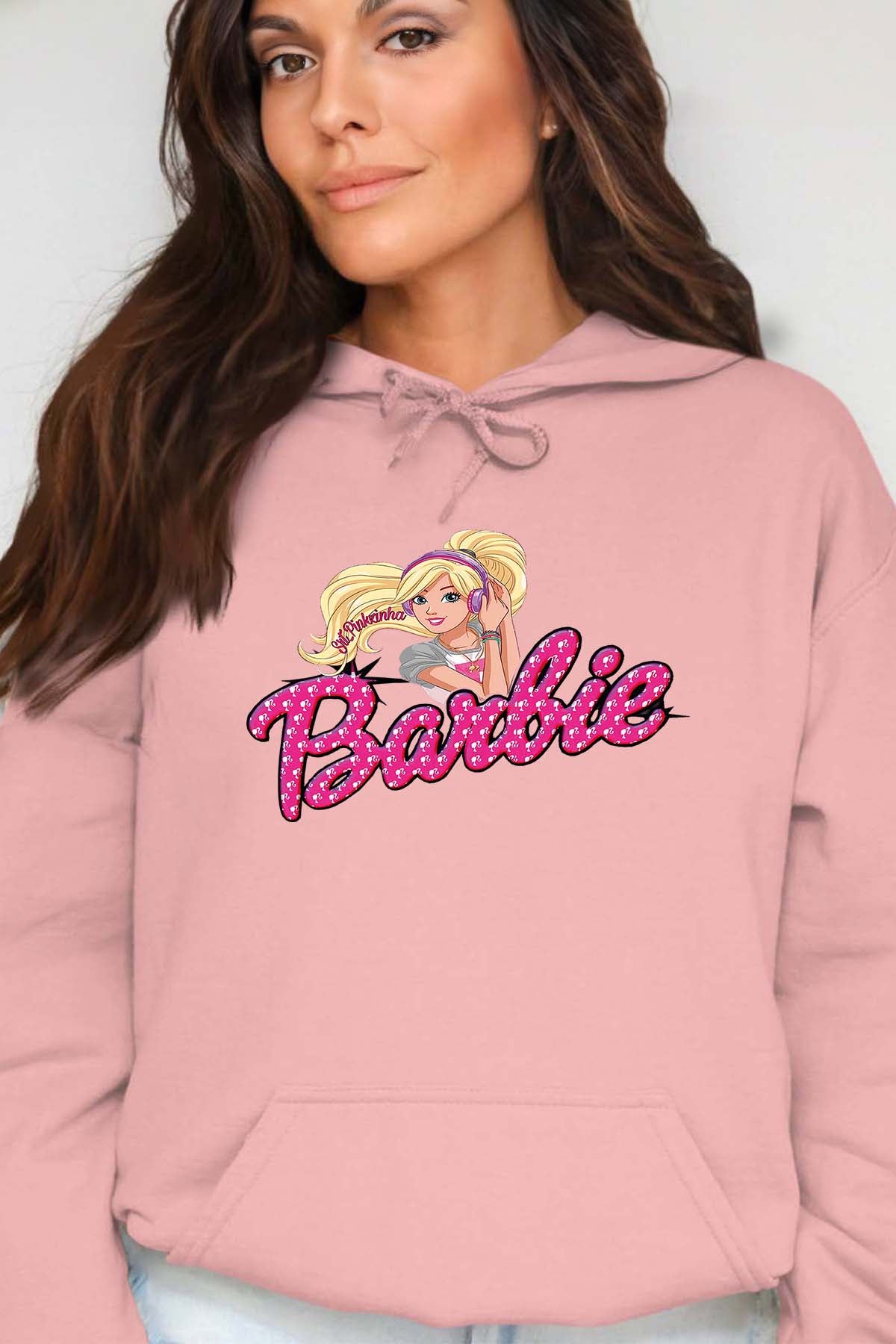 COULEUR:Rose|Sweat Capuche Femme | barbie Music Rose