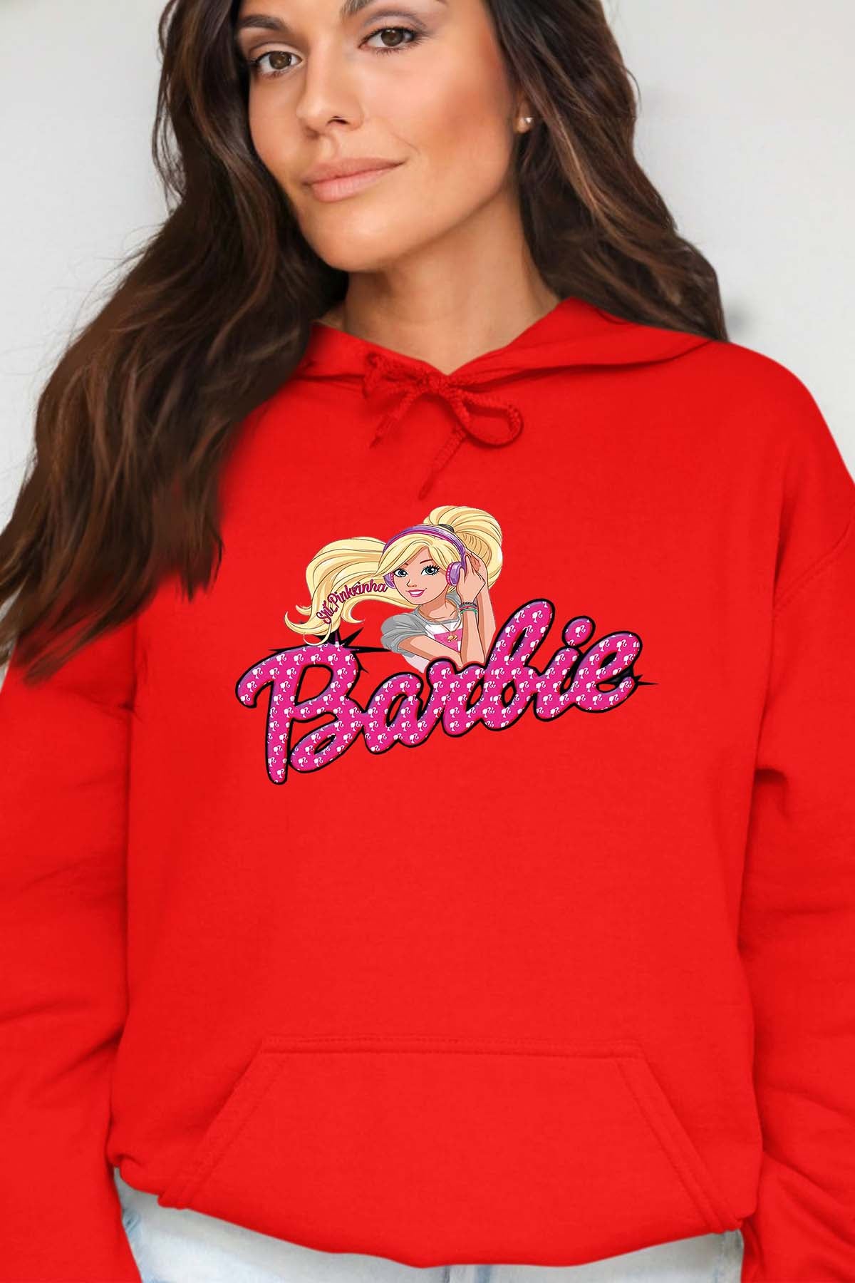 COULEUR:Rouge|Sweat Capuche Femme | barbie Music Rouge