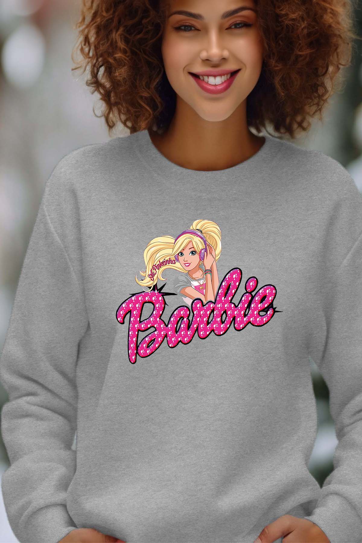 COULEUR:Gris|Sweat Col Rond Femme | barbie Music Gris