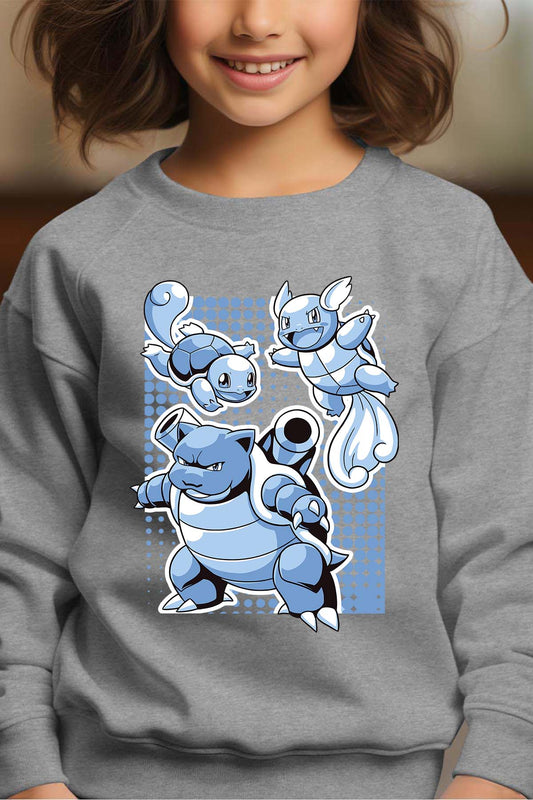 COULEUR:Gris|Sweat Col Rond Fille | blastoise Gris