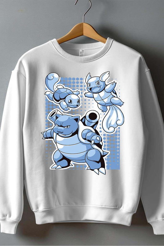 COULEUR:Blanc|Sweat Col Rond Garçon | blastoise Blanc