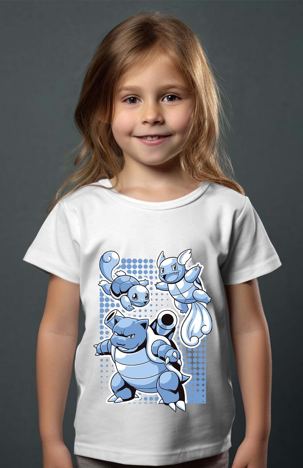COULEUR:Blanc|T-shirt Fille | blastoise Blanc