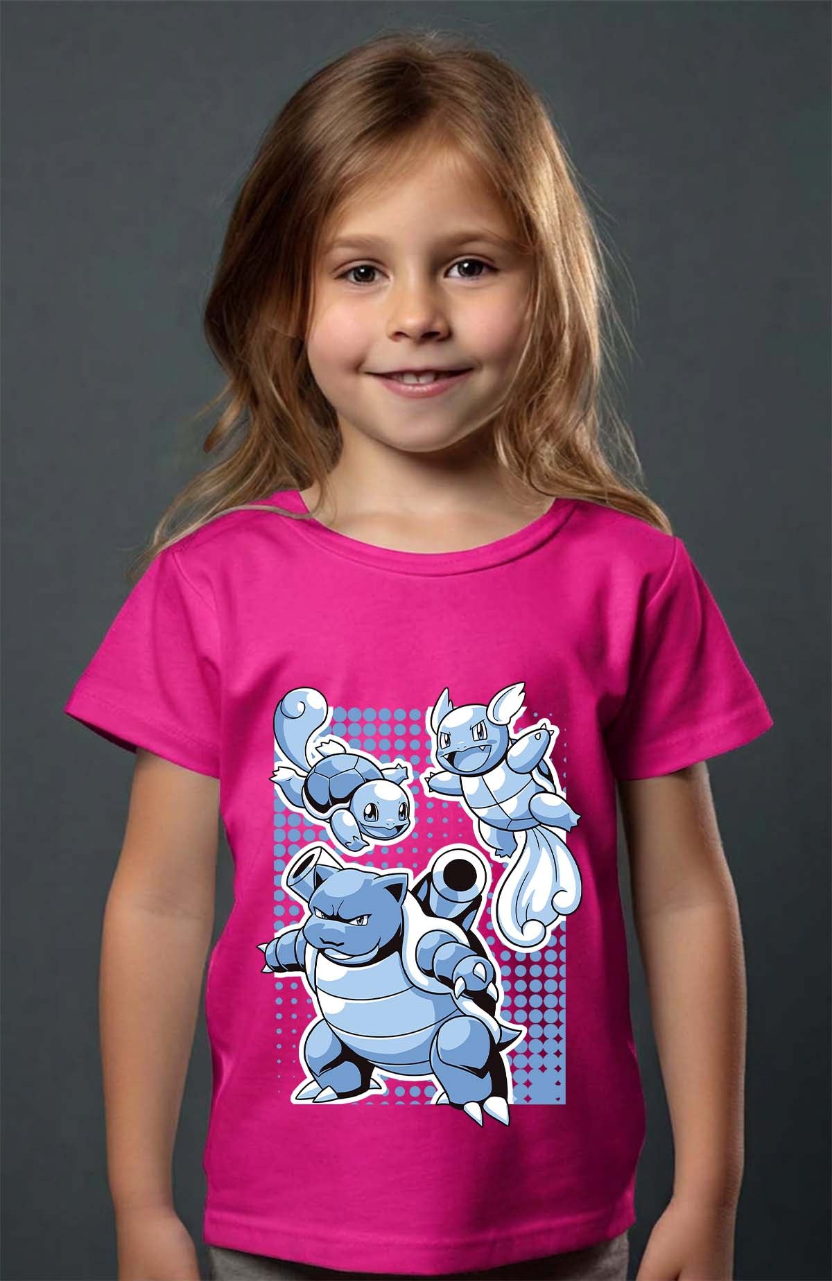COULEUR:Fuchsia|T-shirt Fille | blastoise Fuchsia