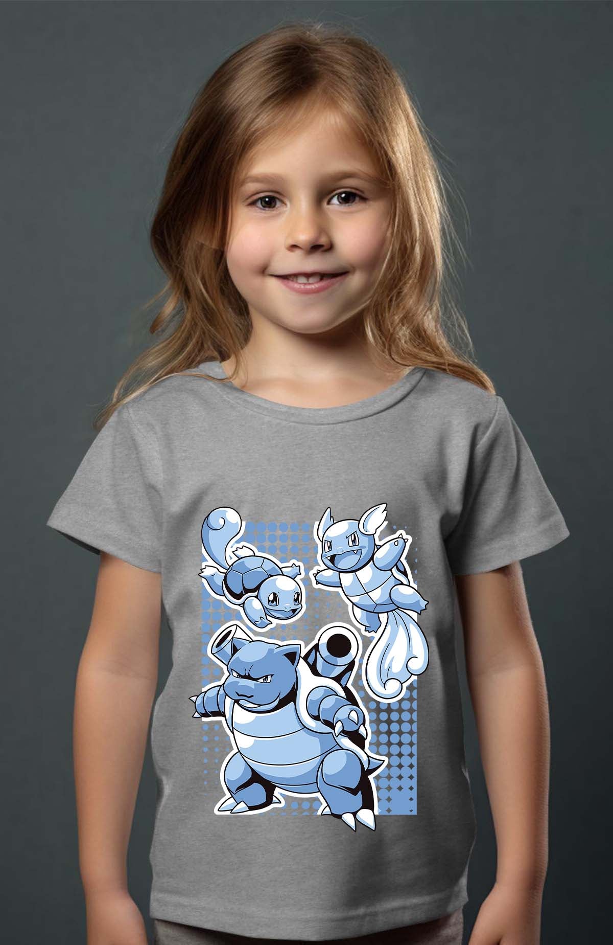 COULEUR:Gris|T-shirt Fille | blastoise Gris