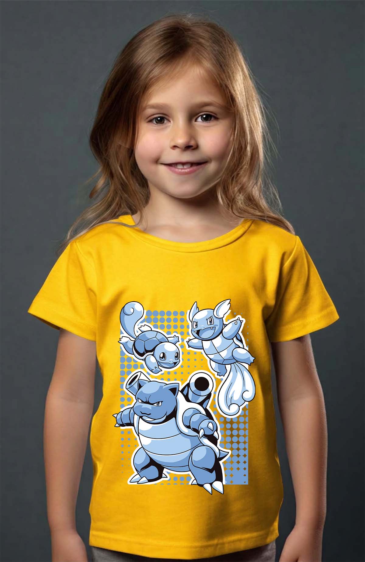 COULEUR:Jaune|T-shirt Fille | blastoise Jaune