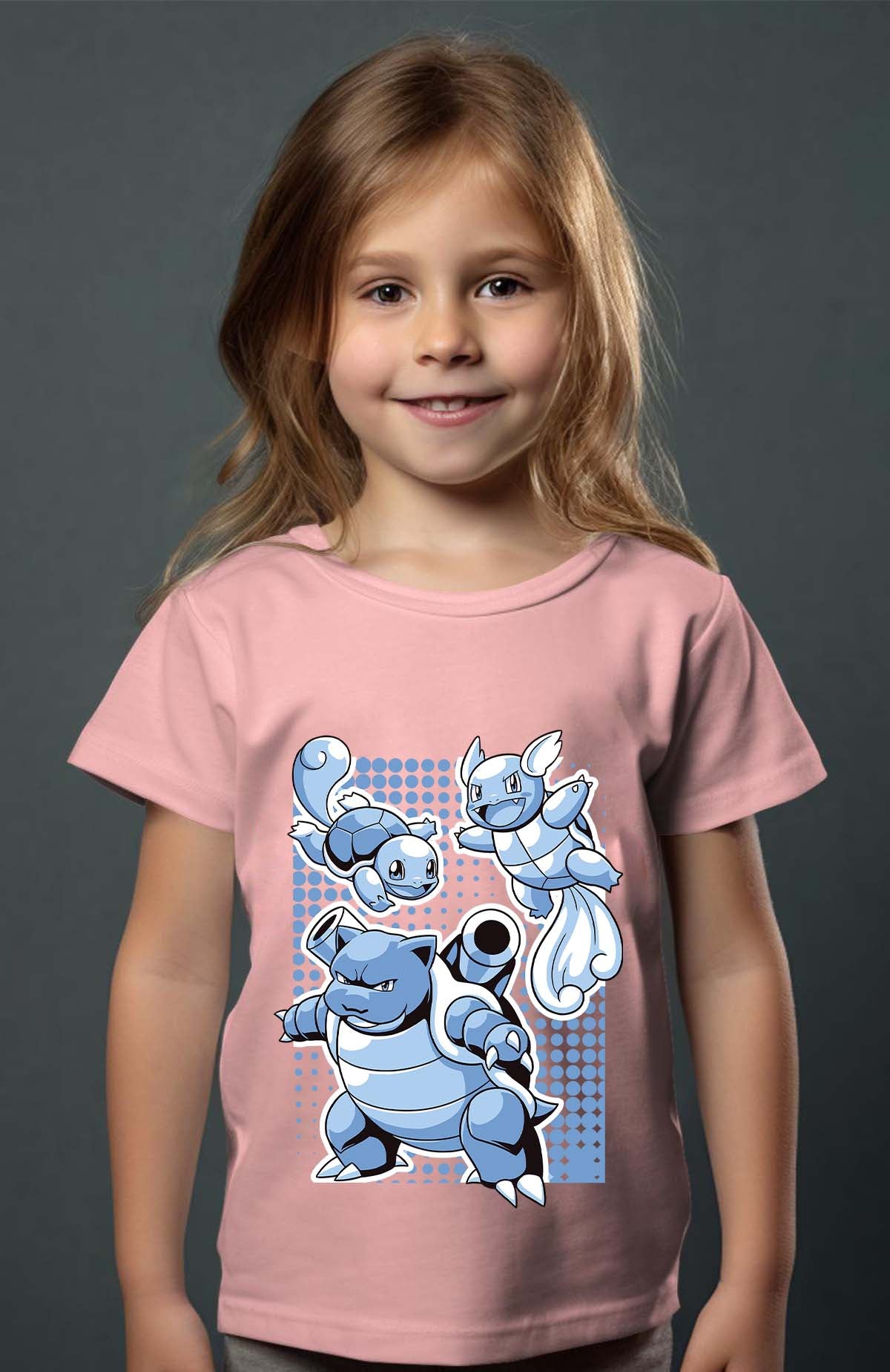 COULEUR:Rose|T-shirt Fille | blastoise Rose