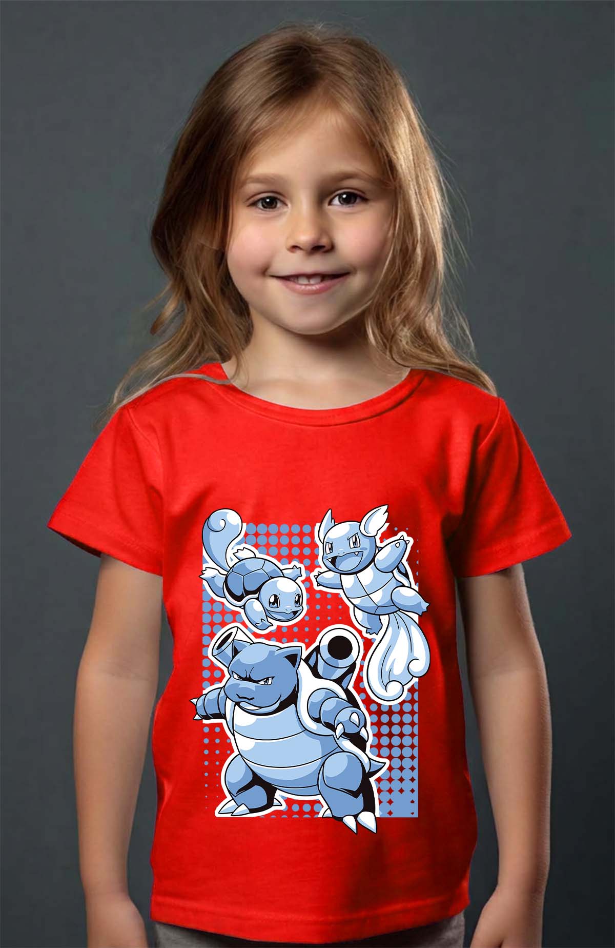 COULEUR:Rouge|T-shirt Fille | blastoise Rouge