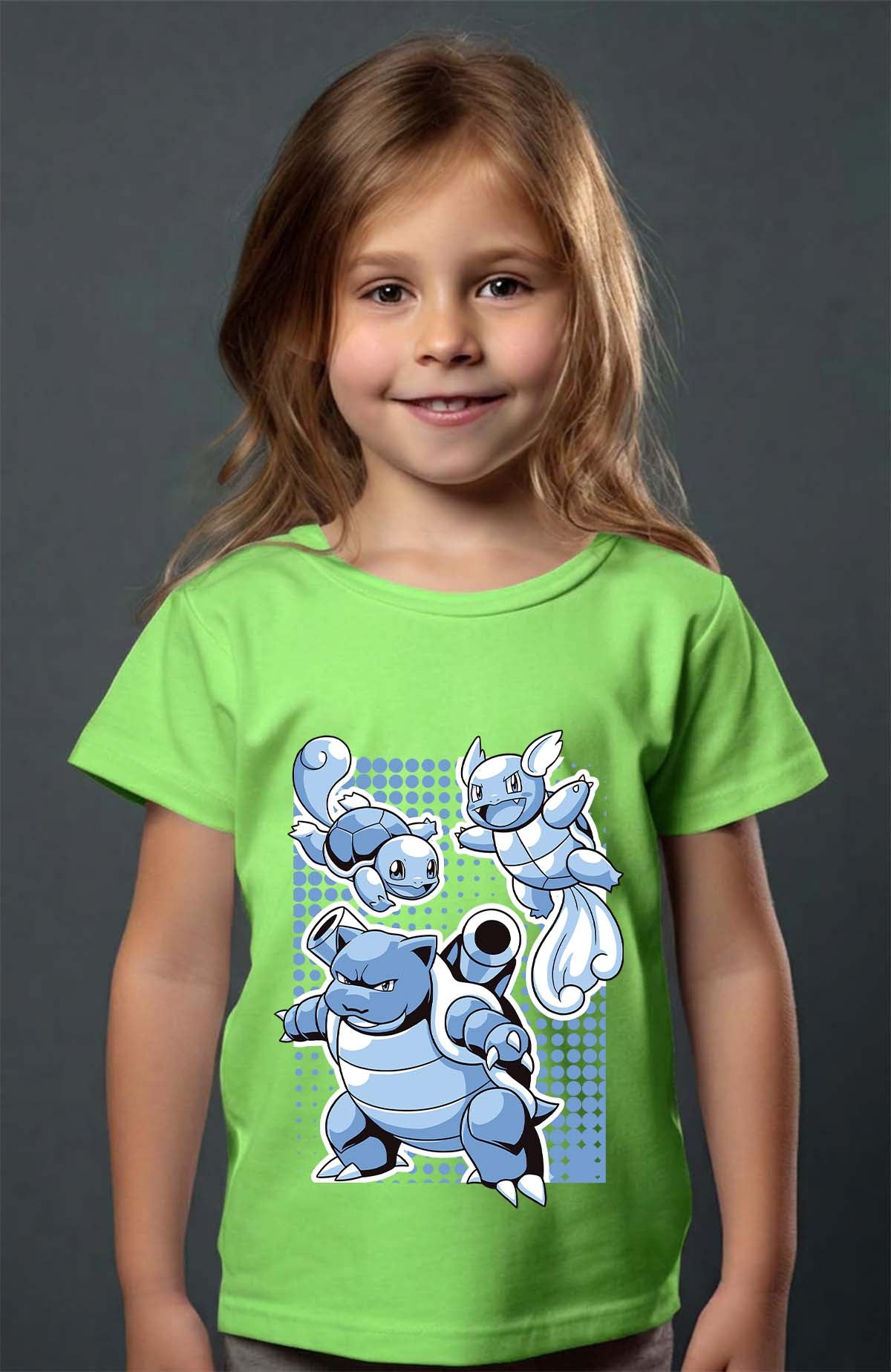 COULEUR:Vert Clair|T-shirt Fille | blastoise Vert Clair
