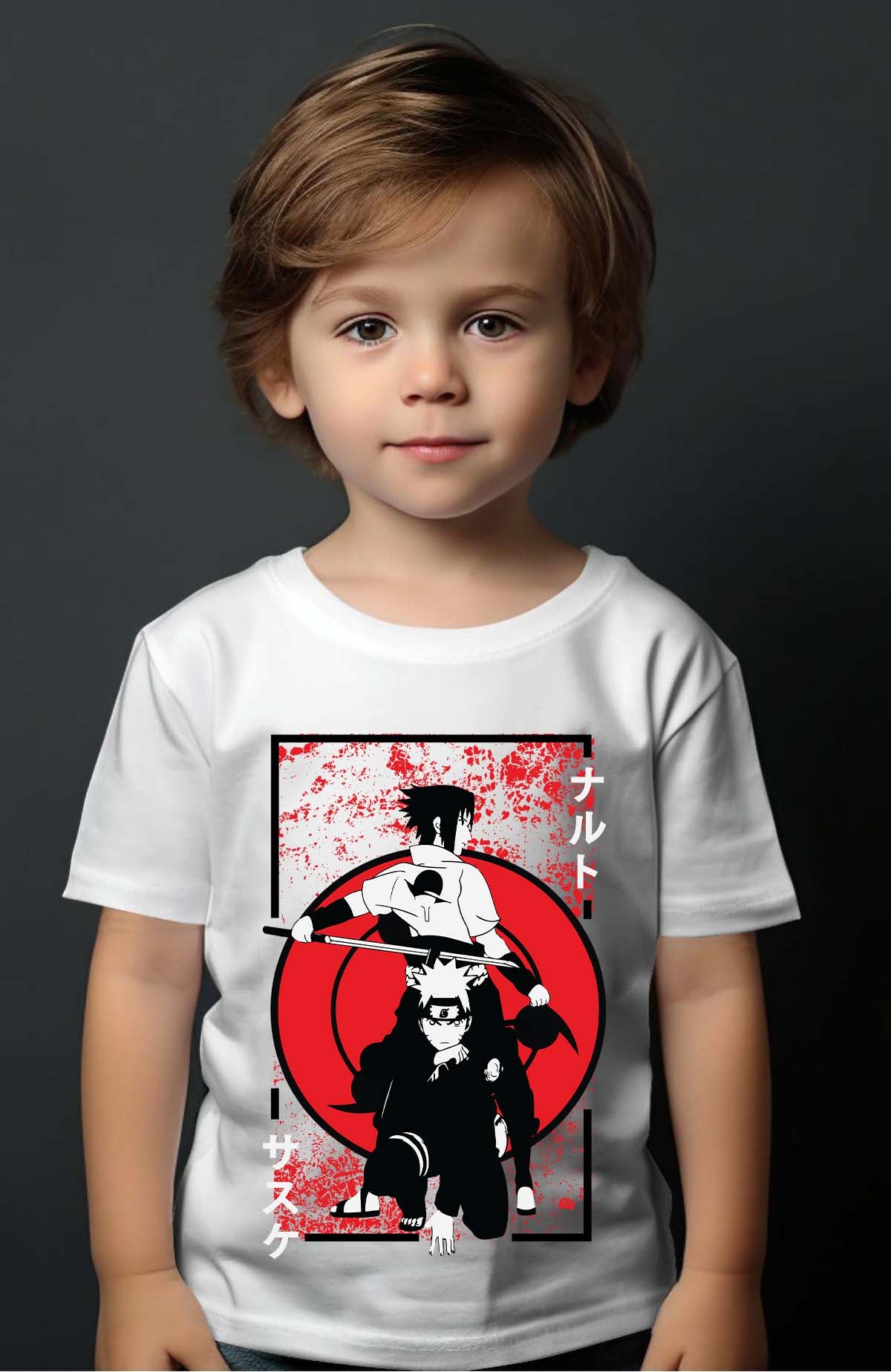 COULEUR:Blanc|T-shirt Garçon | blood naruto Blanc