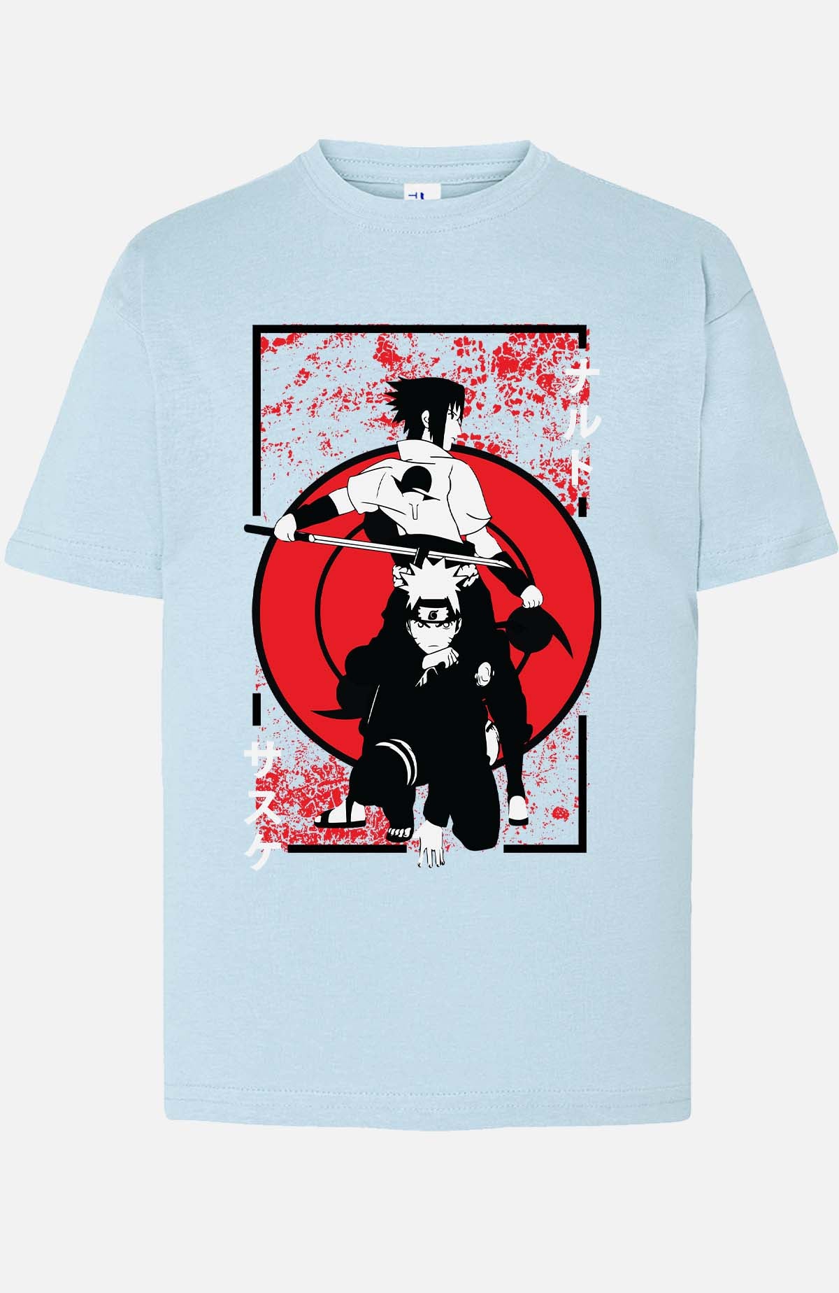 COULEUR:Bleu Ciel|T-shirt Garçon | blood naruto Bleu Ciel