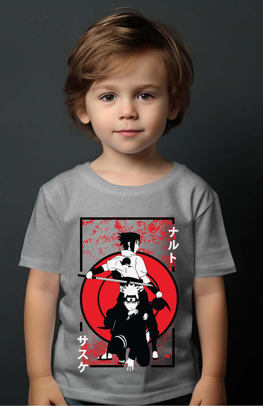 COULEUR:Gris|T-shirt Garçon | blood naruto Gris