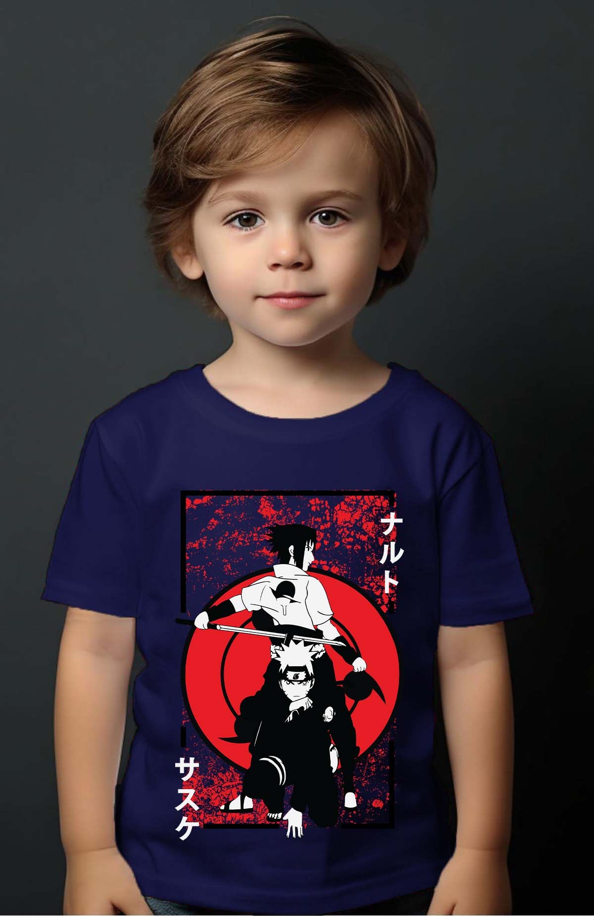 COULEUR:Marine|T-shirt Garçon | blood naruto Marine