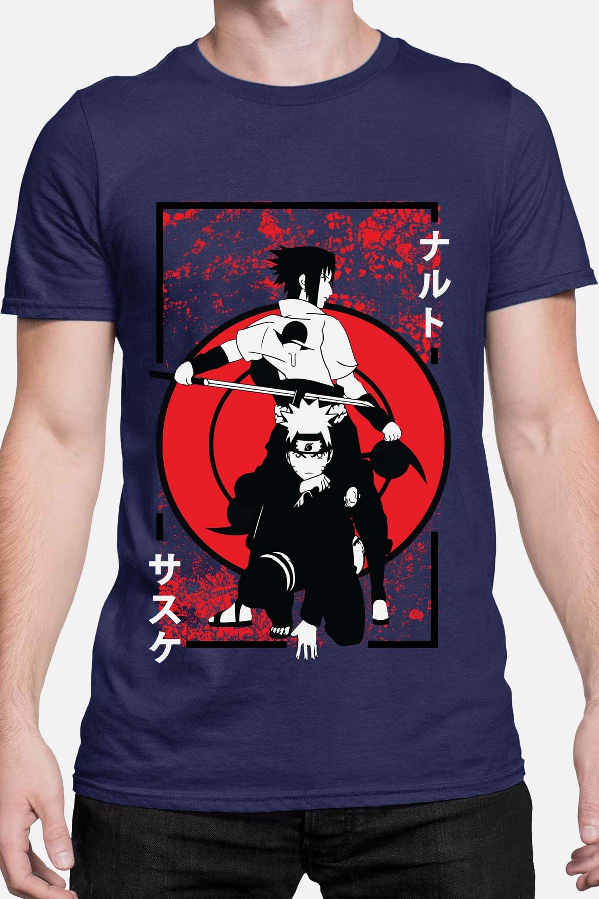 COULEUR:Marine|T-shirt Homme | blood naruto Marine